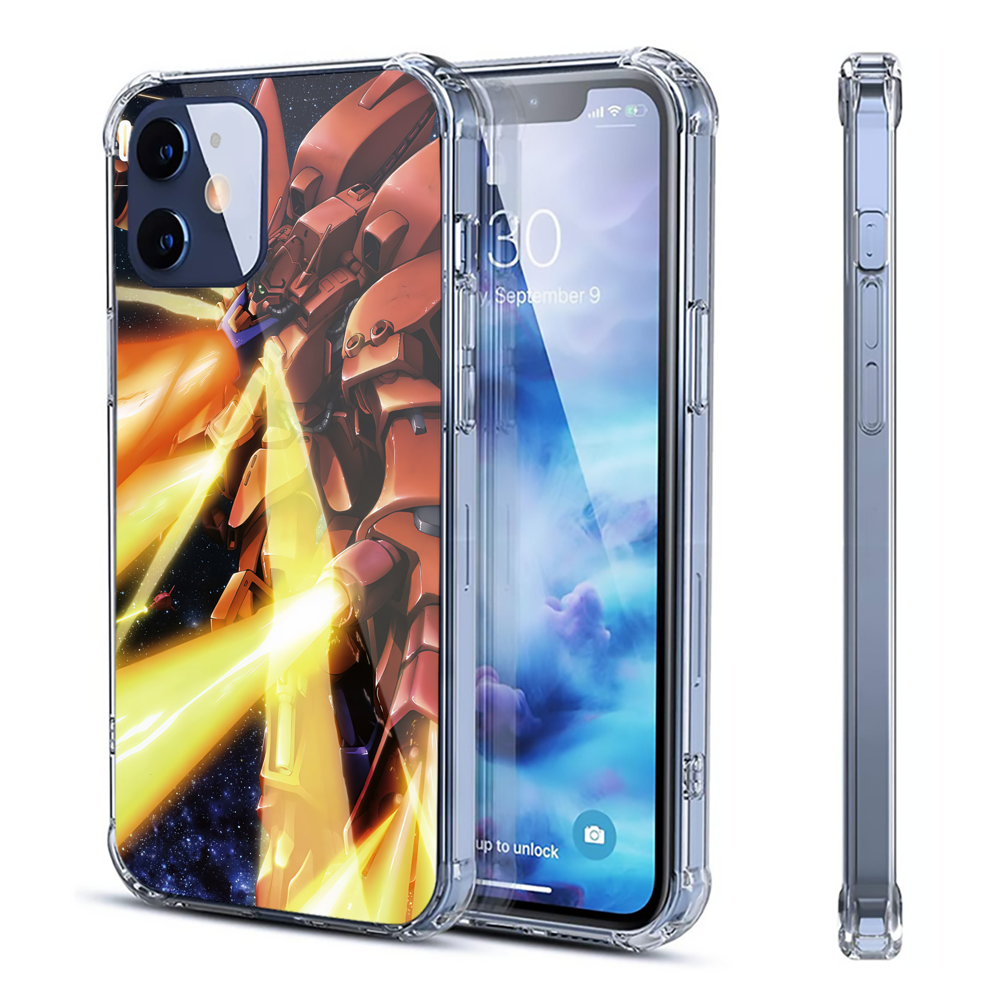 （画像用） 機動戦士ガンダム Mobile Suit Gundam 【iPhone 12シリーズ対応】透明スマホケース（クリアソフトケース）